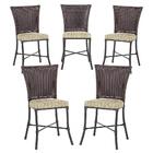 Jogo De Cadeiras Para Cozinha - Kit Com 5 Cadeiras Em Alumini