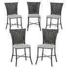 Jogo De Cadeiras Para Cozinha - Kit Com 5 Cadeiras Em Alumini