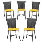 Jogo De Cadeiras Para Cozinha - Kit Com 5 Cadeiras Em Alumini