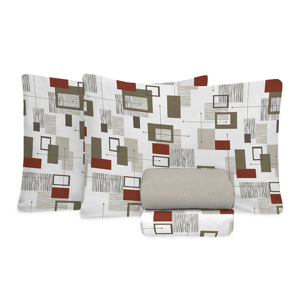 Jogo De Cama 100% Algodão Queen Size 180 Fios Fiori