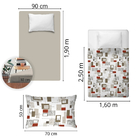 Jogo De Cama 100% Algodão Solteiro 180 Fios Fiori