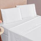 Jogo De Cama 300 Fios Bordado King Infinity - Branco