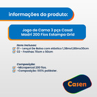 Jogo De Cama 3 Pçs Casal Madri 200 Fios Estampa Grid  Branco