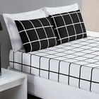 Jogo De Cama 3 Pçs Casal Madri 200 Fios Estampa Grid  Preto