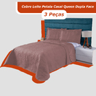 Jogo De Cama 3pçs Petala 160 Fios Casal Queen Dupla Face Case
