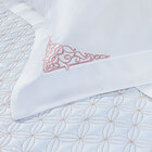 Jogo De Cama 400 Fios Egípcio Solteiro Branco / Rosa 100% Alg