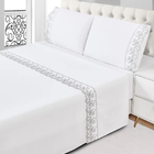 Jogo De Cama 4 Pç Queen Bordado Inglês Toque De Seda Jolitex