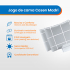 Jogo De Cama 4 Pçs Queen Madri 200 Fios Estampa Grid  Branco