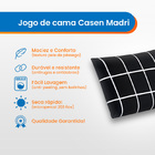 Jogo De Cama 4 Pçs Queen Madri 200 Fios Estampa Grid  Preto