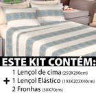 Jogo De Cama 4 Peças King Lençol 100 Algodão Percal 180 Fios