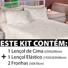 Jogo De Cama 4 Peças King Lençol 100 Algodão Percal 200 Fios