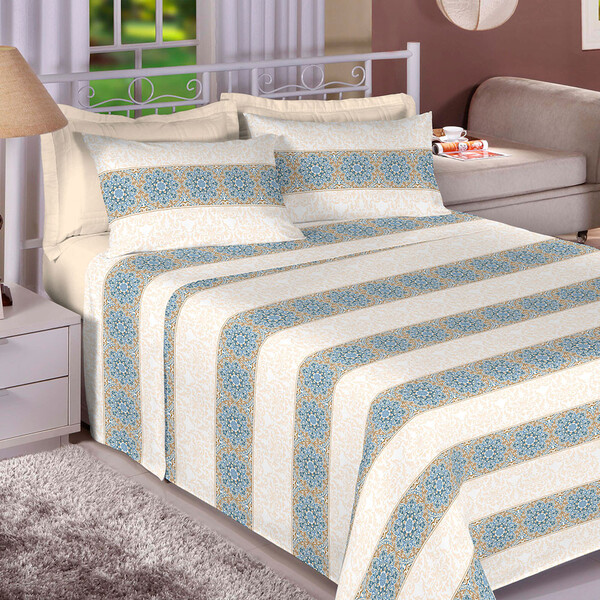 Jogo De Cama 4 Peças King Percal 180 Fios 100 Algodão Emcompr