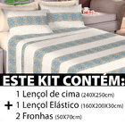 Jogo De Cama 4 Peças Queen Lençol Percal 180 Fios 100 Algodão