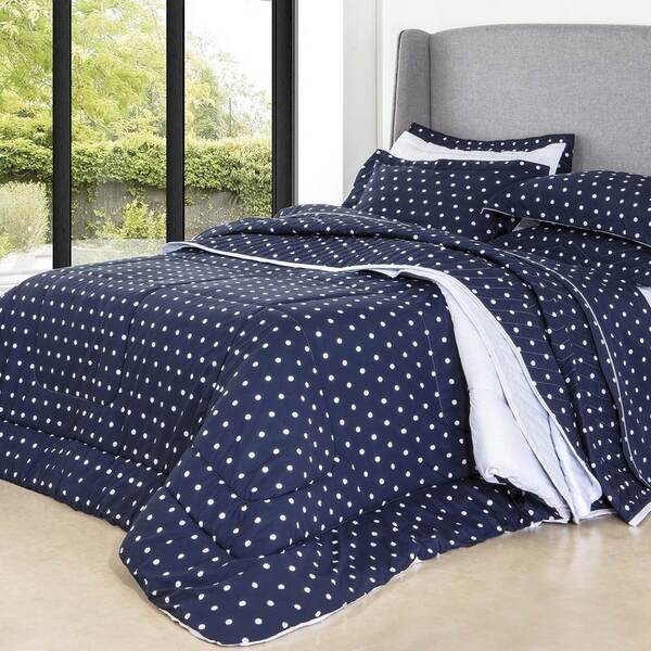 Jogo De Cama 4pc Casal Vida Bela Vintage Blue Marine Kacyumara