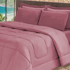Jogo De Cama 5 Pçs De Verão Casal Queen Rosê Cotex