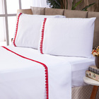 Jogo De Cama 600 Fios Acetinado Delicado 4 Peças Com Renda Gu