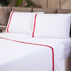 Jogo De Cama 600 Fios Acetinado Delicado 4 Peças Com Renda Gu