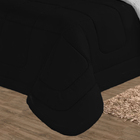 Jogo De Cama 6 Pçs De Verão Casal Queen Preto E Cinza Cotex