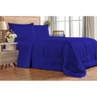 Jogo De Cama 6 Pçs Edredom Casal Queen Dupla Face Casen Azulm