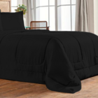 Jogo De Cama 6 Pçs Edredom Casal Queen Dupla Face Casen Preto