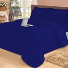 Jogo De Cama 6 Peças Aconchego Dupla Face Casal Queen Azul Ma