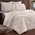 Jogo De Cama 6 Peças Cama Casal Queen Dupla Face Casen Branco