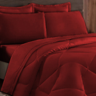 Jogo De Cama 6 Peças Cama Casal Queen Dupla Face Casen Vermel