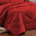 Jogo De Cama 6 Peças Cama Casal Queen Dupla Face Casen Vermel