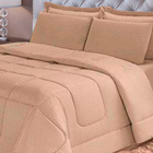 Jogo De Cama 6 Peças Dupla Face Casal Queen Bege Casa Dona