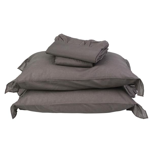 Jogo De Cama Algodão 144 Fios King Cinza - A\casa