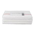 Jogo De Cama Algodão 200 Fios Branco E Rosa Casal - A\casa