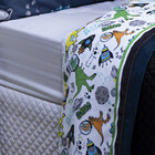 Jogo De Cama Astrodino Branco/azul Marinho Queen 04 Peças - P