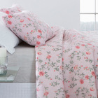 Jogo De Cama Attuale Due Floral Rosa/bege Queen 04 Peças - Pe