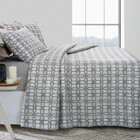 Jogo De Cama Attuale Due Geométrico Cinza Casal Padrão 04 Peç