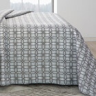 Jogo De Cama Attuale Due Geométrico Cinza Casal Padrão 04 Peç