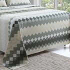 Jogo De Cama Attuale Geométrico Verde Casal Padrão 04 Peças -