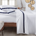 Jogo De Cama Bellagio Kacyumara 300 Fios Branco/marinho - Cas