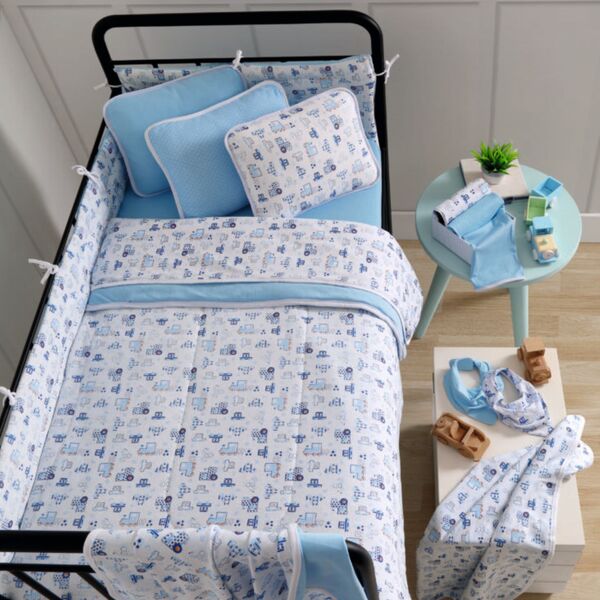 Jogo De Cama Berço Estampado Vv Baby Móvel 2 Peças