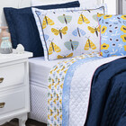 Jogo De Cama Borboletas Branco/azul Queen 04 Peças - Percal 2