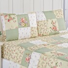 Jogo De Cama Bouti Patchwork Verde Casal Padrão 04 Peças