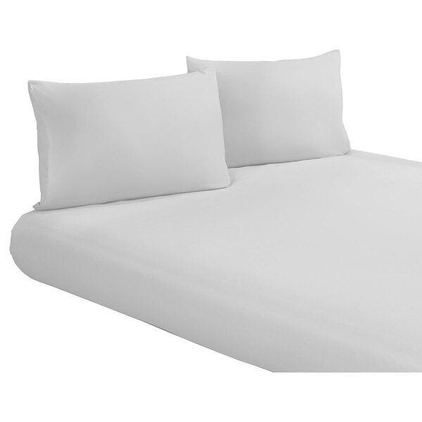 Jogo De Cama Branco Liso Com 2 Fronhas Tecido Microfibra 170