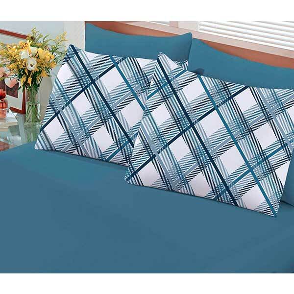 Jogo De Cama Buettner Basic King Charles Malha 3 Pçs Azul