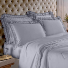 Jogo De Cama Buettner King Fios C- Renda Luana 4 Peças Cinza