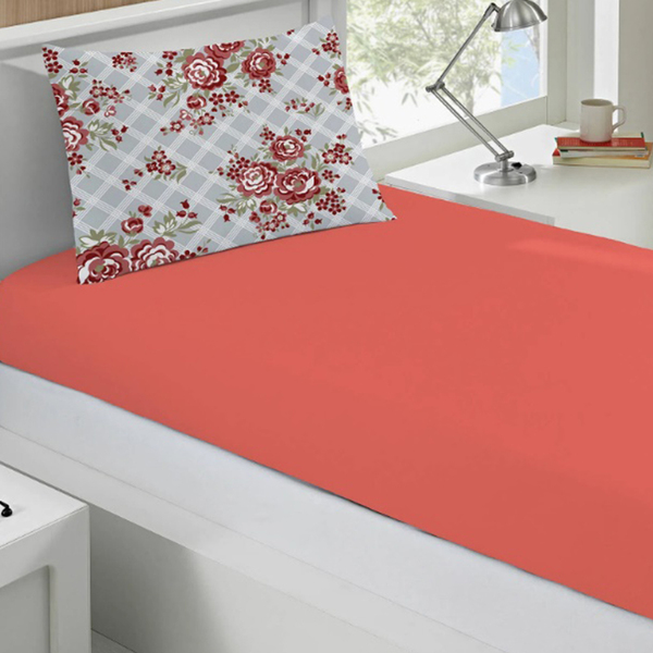 Jogo De Cama Buettner Solteiro Malha Basic Elba 2 Pçs Bordo