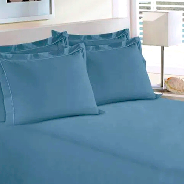Jogo De Cama Buettner Solteiro Percal 200 Fios 2 Pçs Azul
