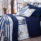 Jogo De Cama Cancún Floral Marinho Queen 03 Peças - Percal 12