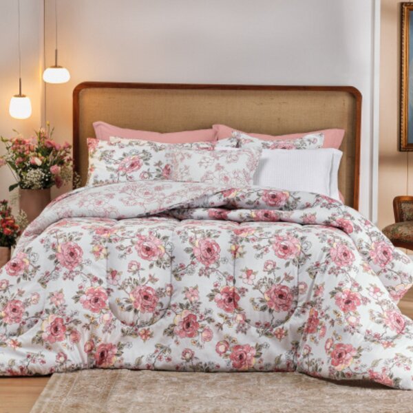 Jogo De Cama Casal 150 Fios Linha Diamante Teka - Belle Rose