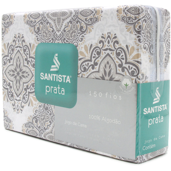 Jogo De Cama Casal 150 Fios - Ronie - Santista 4 Peças 100% A