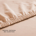 Jogo De Cama Casal 300 Fios Percal Algodão Com Bordado 4 Peça