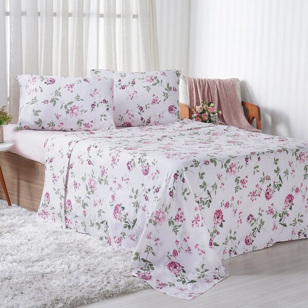 Jogo De Cama Casal 4 Pçs 150 Fios Super Macio 100% Algodão Gi